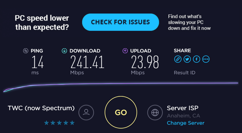 インターネットの速度テスト