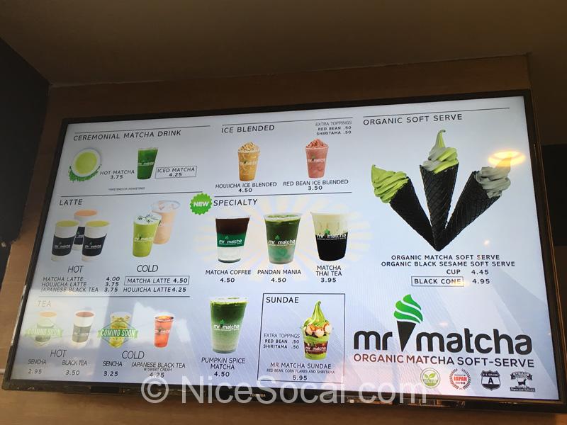 Mr Matcha メニュー