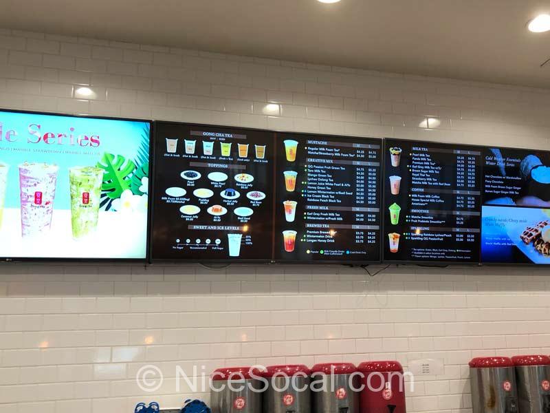 menu at gong cha