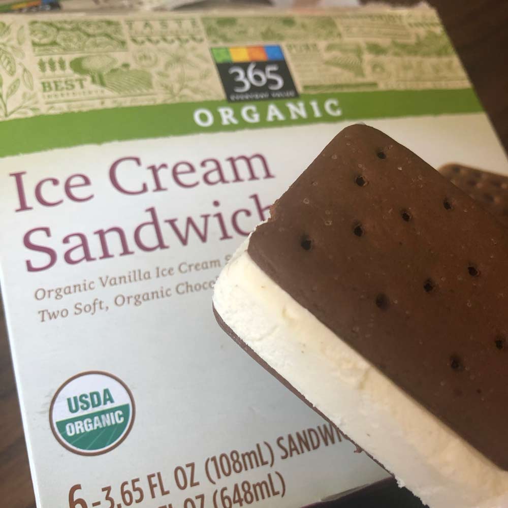 365 organic icecream sandwich